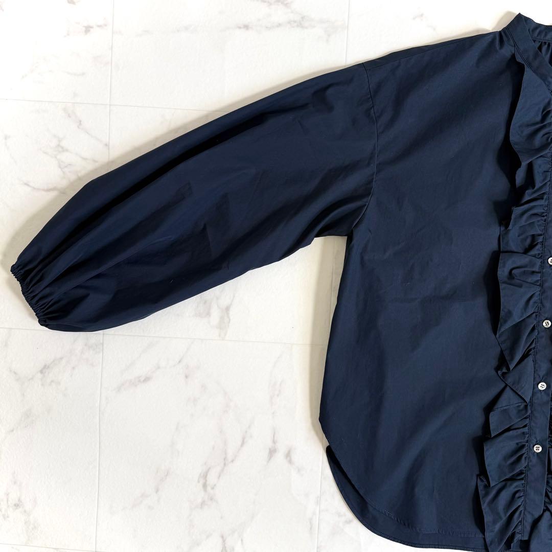 【新品】ジャーナルスタンダードレサージュ スタンドカラーフリルシャツ ネイビー