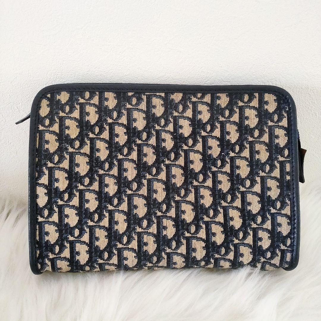 Dior ロゴ クラッチバッグ トロッター ディオール キャンバス レザー