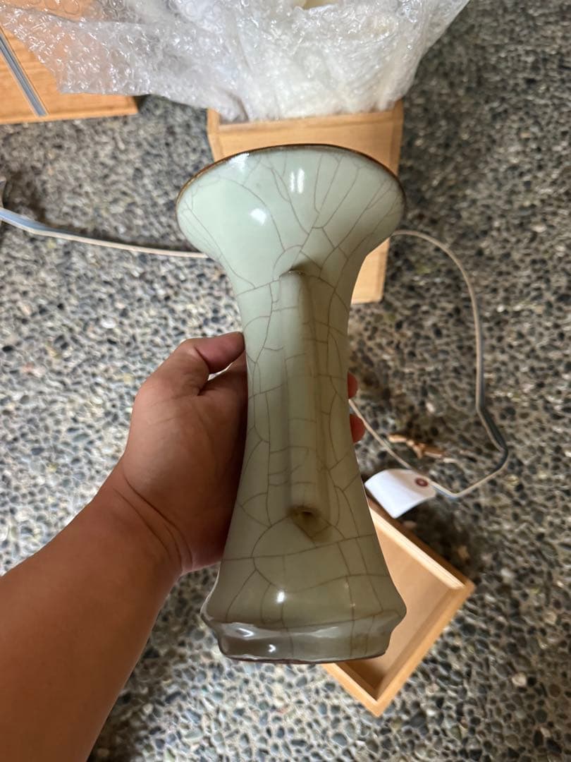 ‼️最後の値段‼️リサイクルFORT‼️9/13唐物買取11‼️北宋官窯青磁双耳瓶‼️箱入