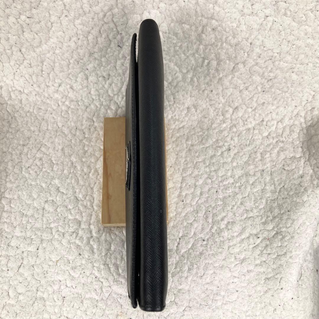 極美品✨プラダ 長財布 サフィアーノ 三角ロゴ プレート フラップ ブラック 黒