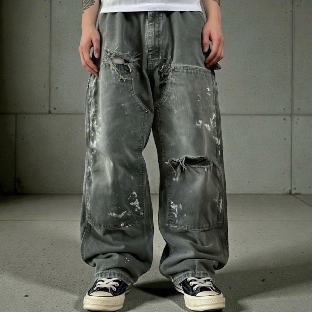 00s USA製 Carhartt ダック生地 ダブルニー カーペンターパンツ