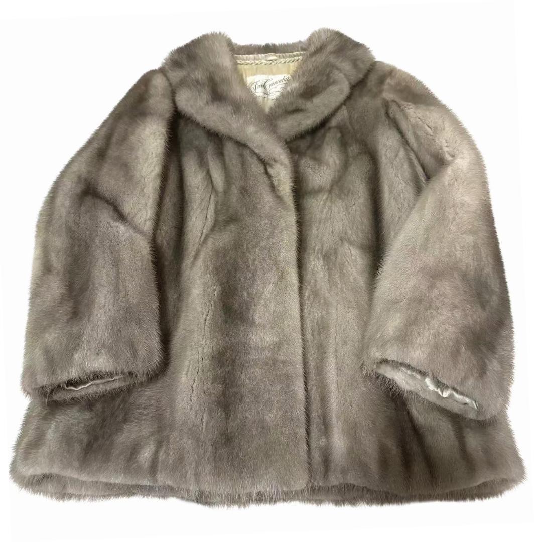 MINK　サファイアミンク　ミンクコート　ふわふわ　本毛皮　柔らか　グレー