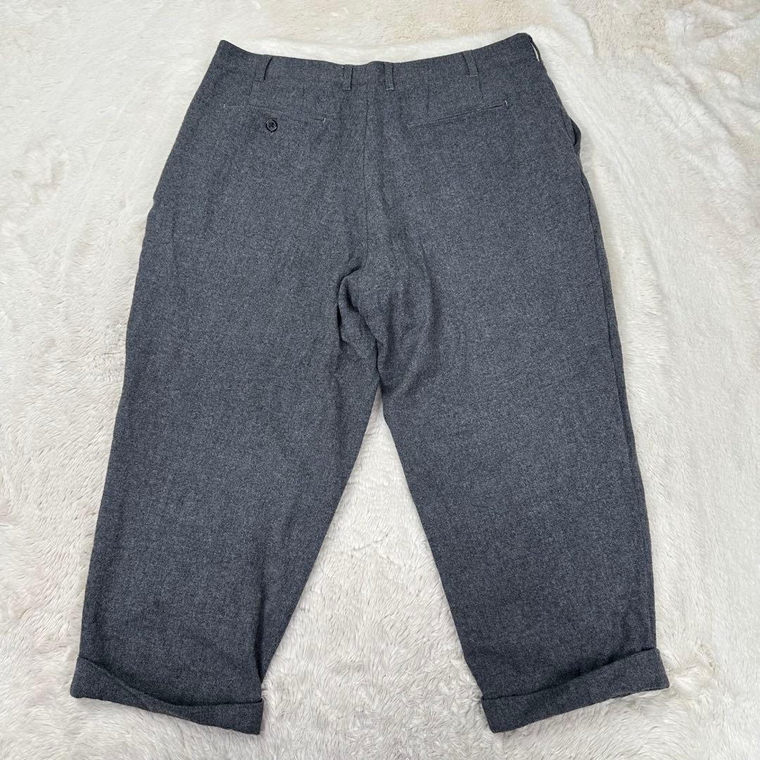 ✨美品✨ビームスプラス 2プリーツ テーパード フランネル パンツ グレー XL
