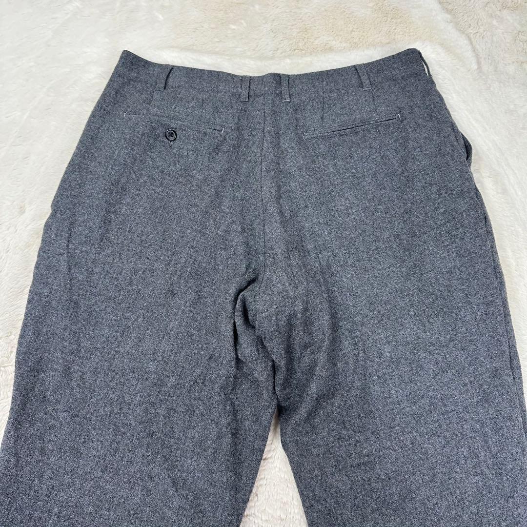✨美品✨ビームスプラス 2プリーツ テーパード フランネル パンツ グレー XL