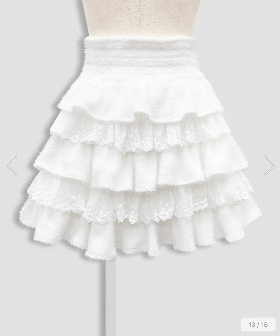 Honey Cinnamon ポイントレースティアードスカート