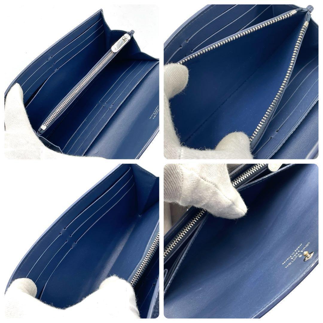《超美品》 ルイヴィトン マヒナ フライトモード ポルトフォイユイリス ネイビー
