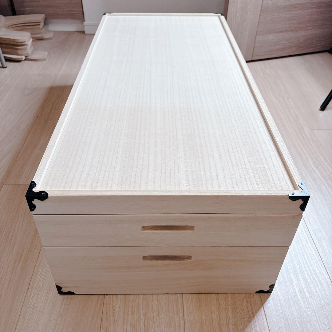 美品★桐の衣装箱　着物・和服・衣装　桐ダンス2段　昭和レトロ