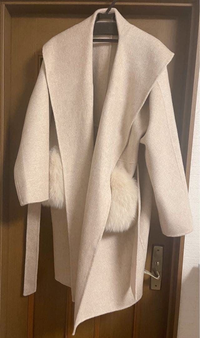 ウールダブルフェイスショールカラーロングコート　UBig