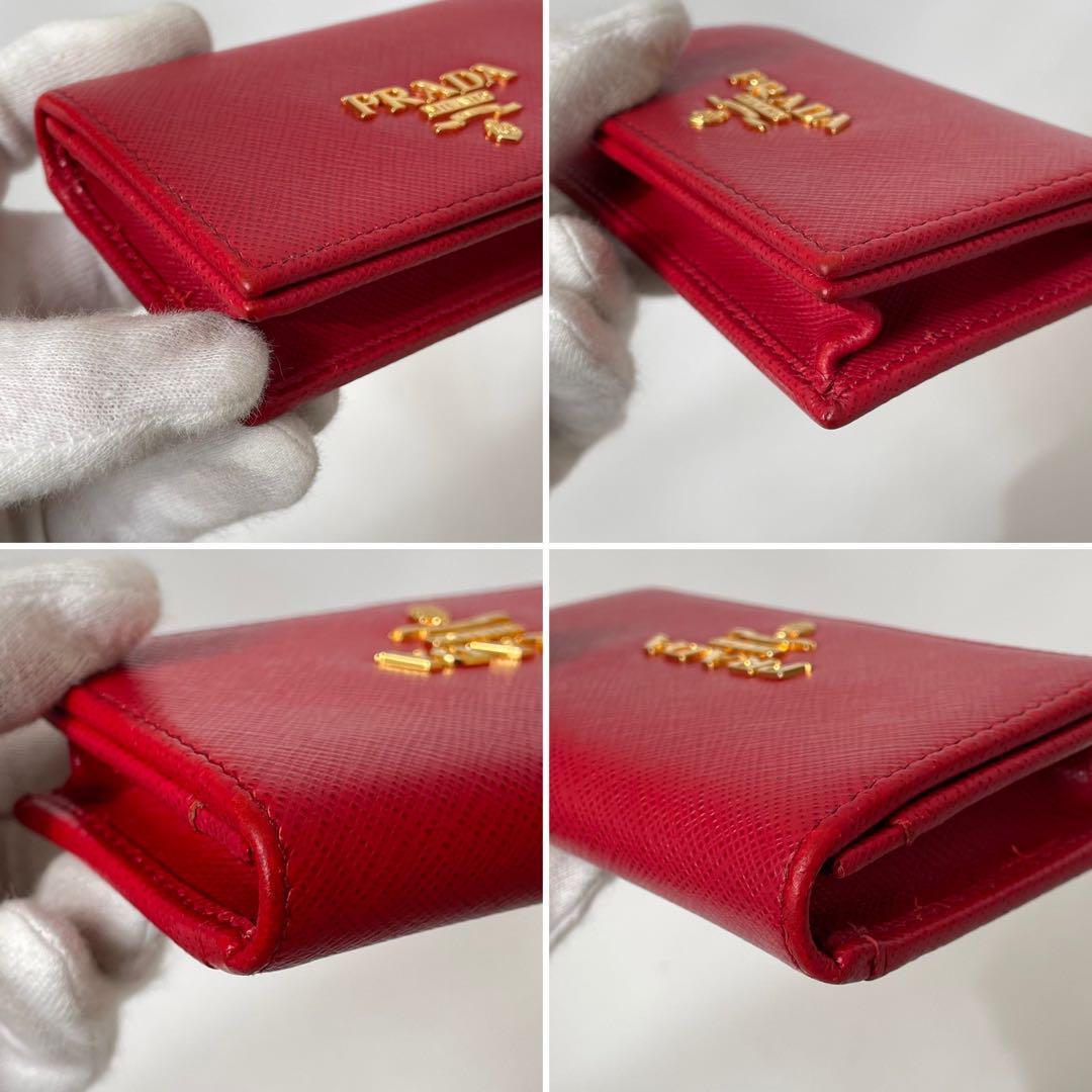 【極美品】プラダ 名刺入れ カード入れ サフィアーノレザー 赤 1MC122
