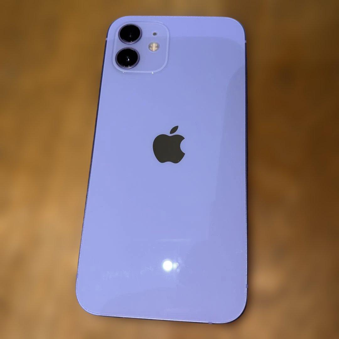 iPhone12 64GB パープル SIMロック解除 極美品 バッテリー77%