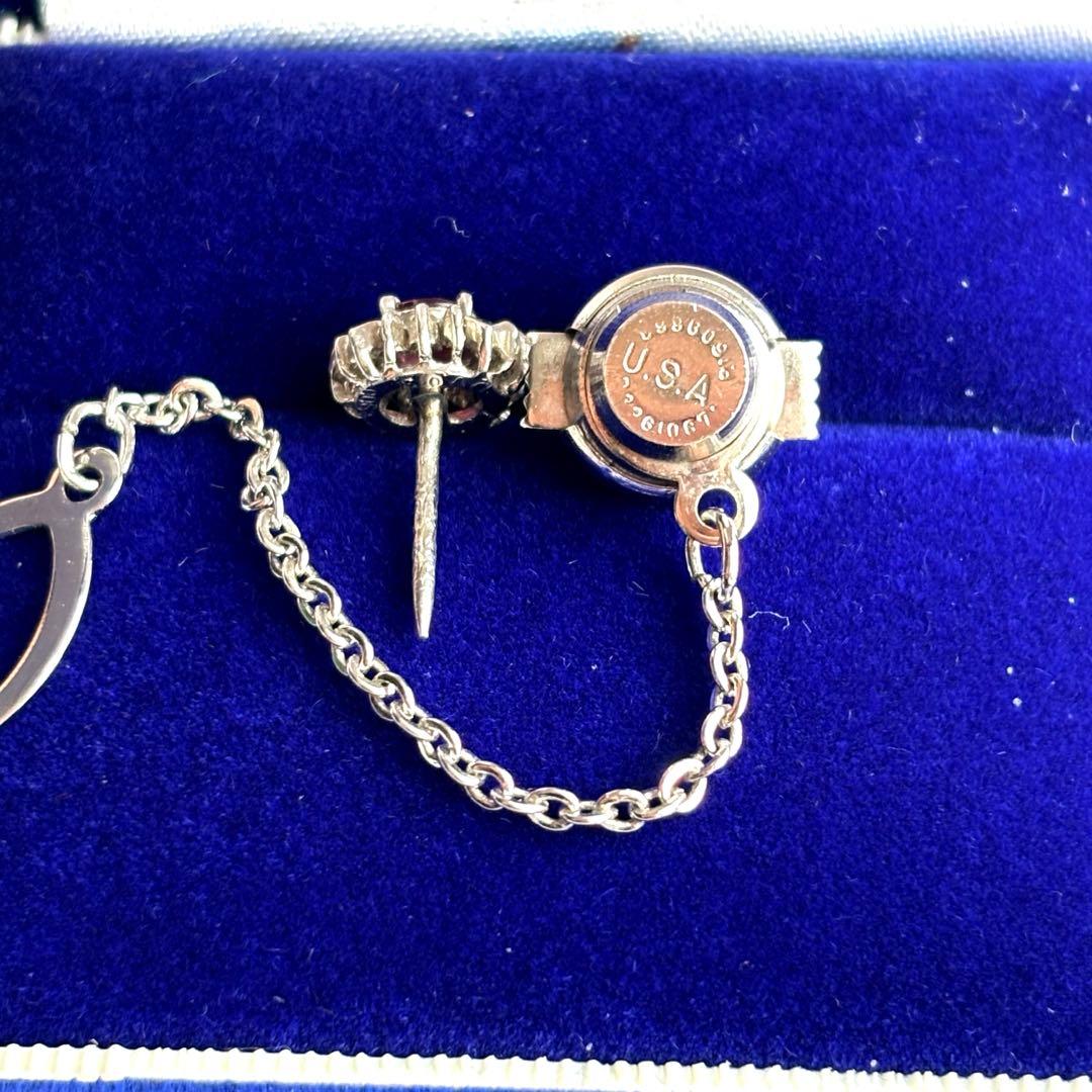 pt900 プラチナ900 ダイヤモンド　ルビー　ネクタイピン　ピンバッジ