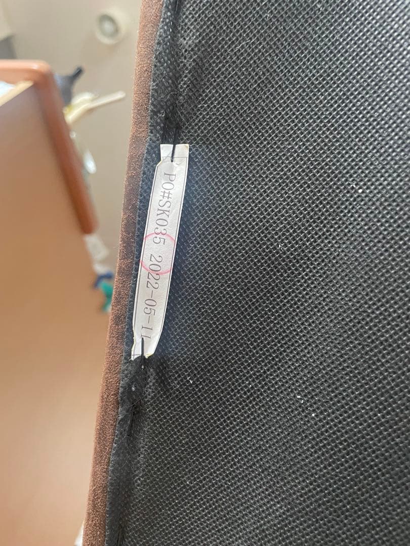 ブラウン 3人掛けソファ スエード調