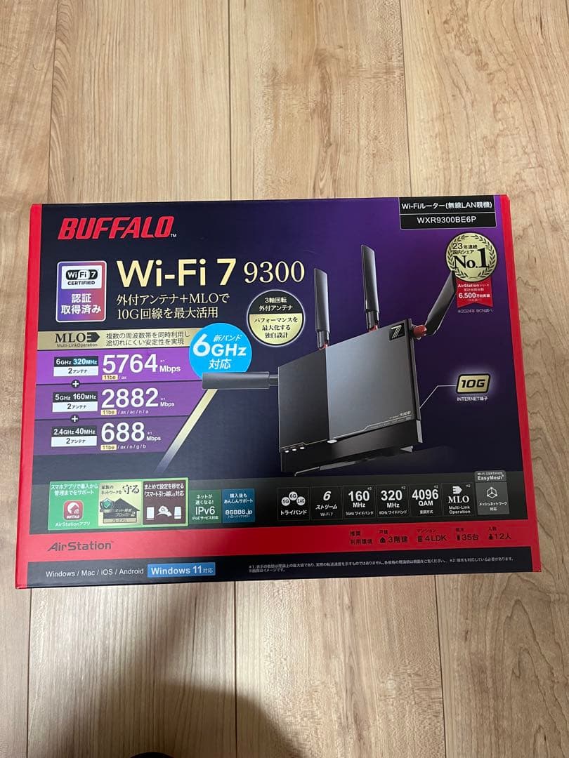BUFFALO 無線LANルーター　WXR9300BE6P