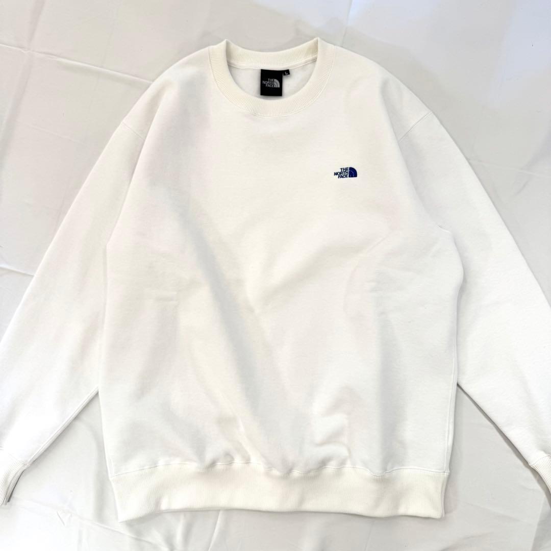 THE NORTH FACE スモールロゴ ヘザー スウェットクルー ホワイトL