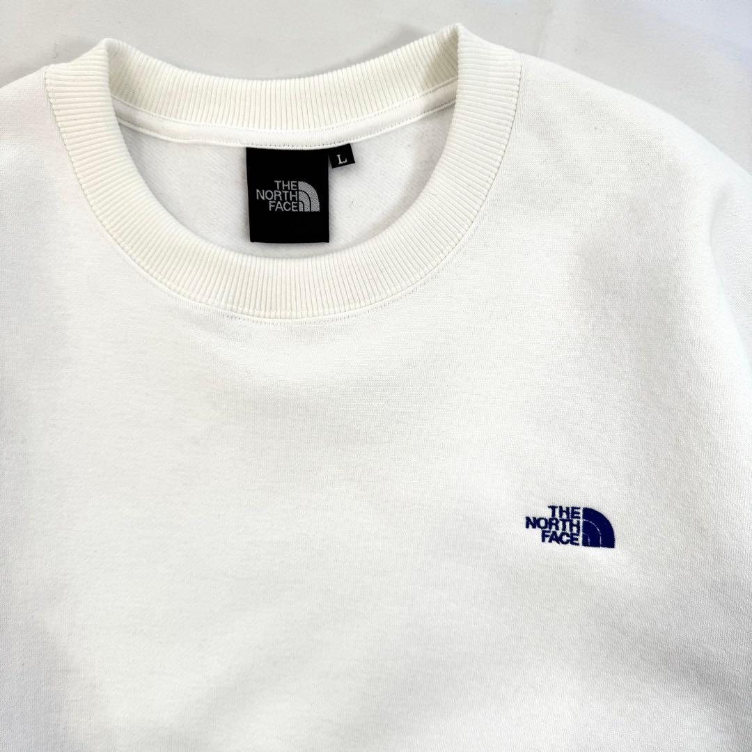 THE NORTH FACE スモールロゴ ヘザー スウェットクルー ホワイトL