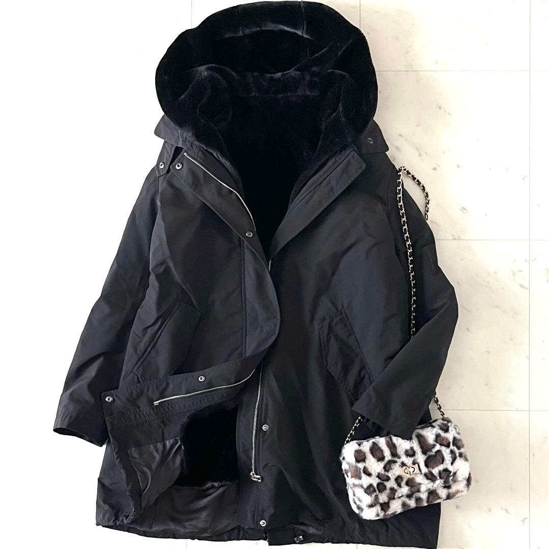 美品♪ボールジィ トゥモローランド ライナー付2wayモッズコート 38 黒