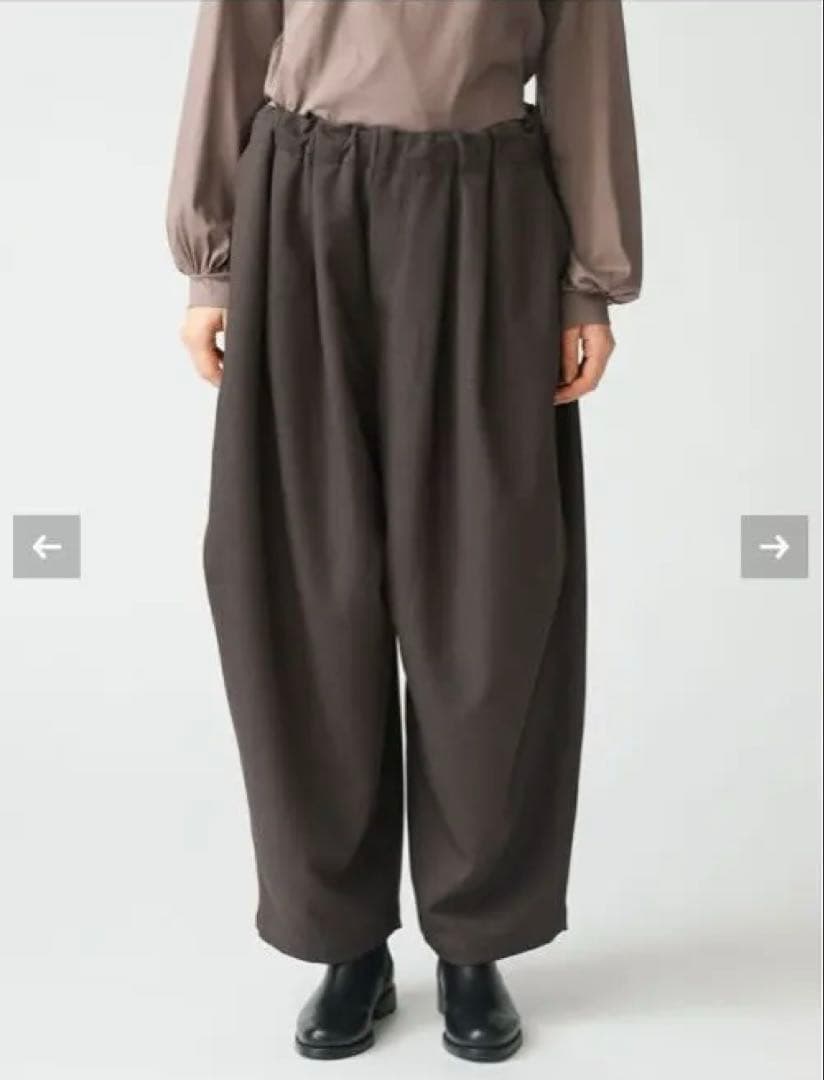 美品タグ付きmizuiro ind ワイドカーゴパンツチャコールグレー