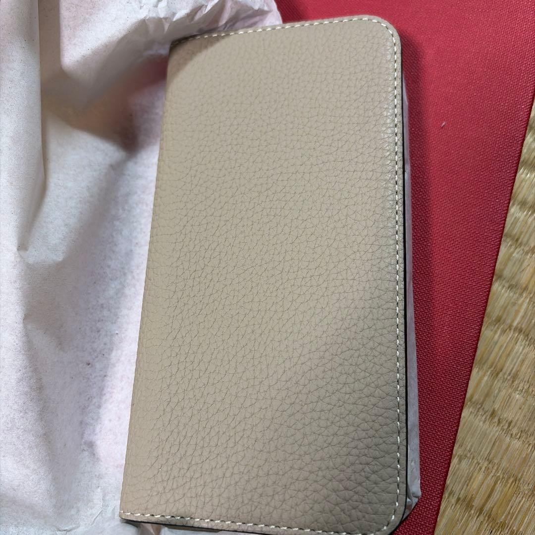 新品 BONAVENTURA iPhone13 手帳ケース グレージュ グリーン