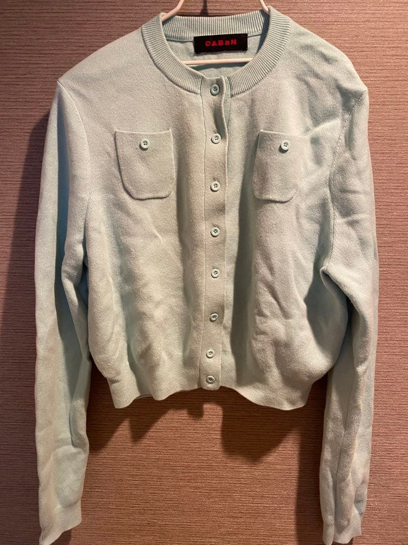 【美品】CABaNカーディガン　サックスブルー
