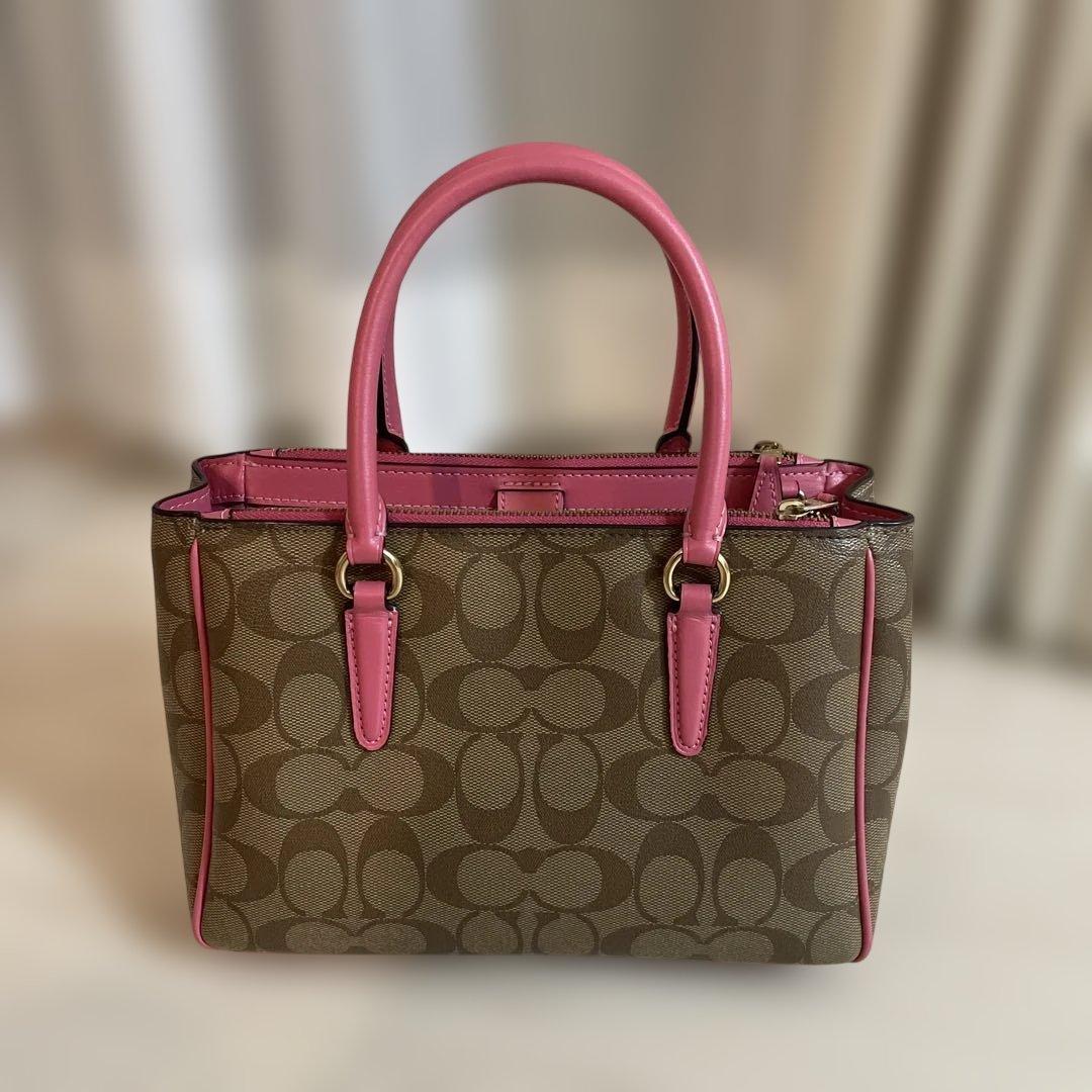 COACH バッグ ブラウン/ピンク