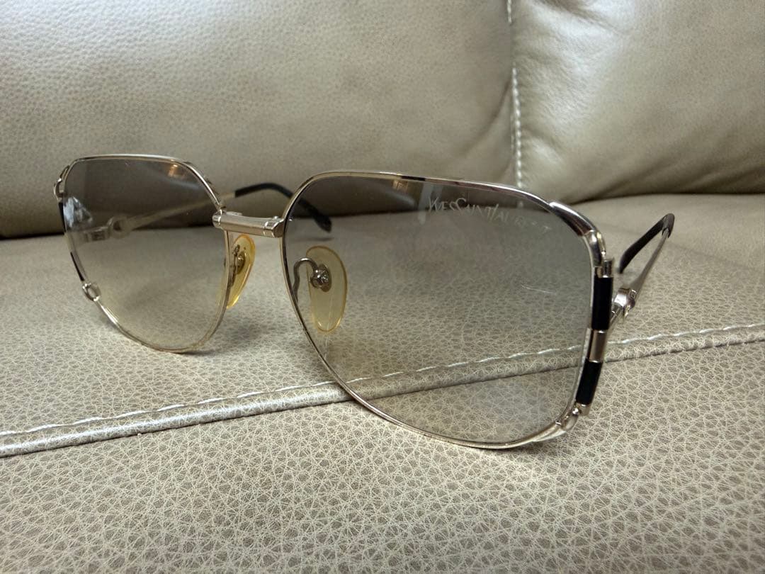 YSL イブサンローラン シルバー キャットアイ サングラス ビンテージ