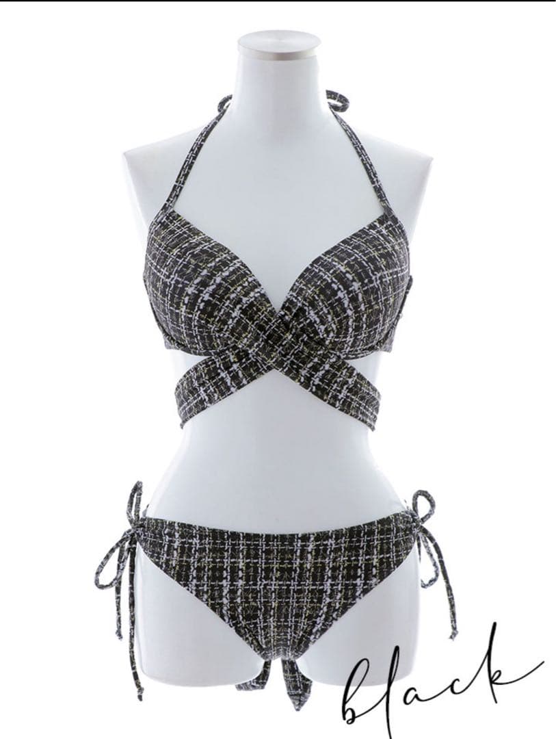 クロスデザイン ブラック セパレート水着