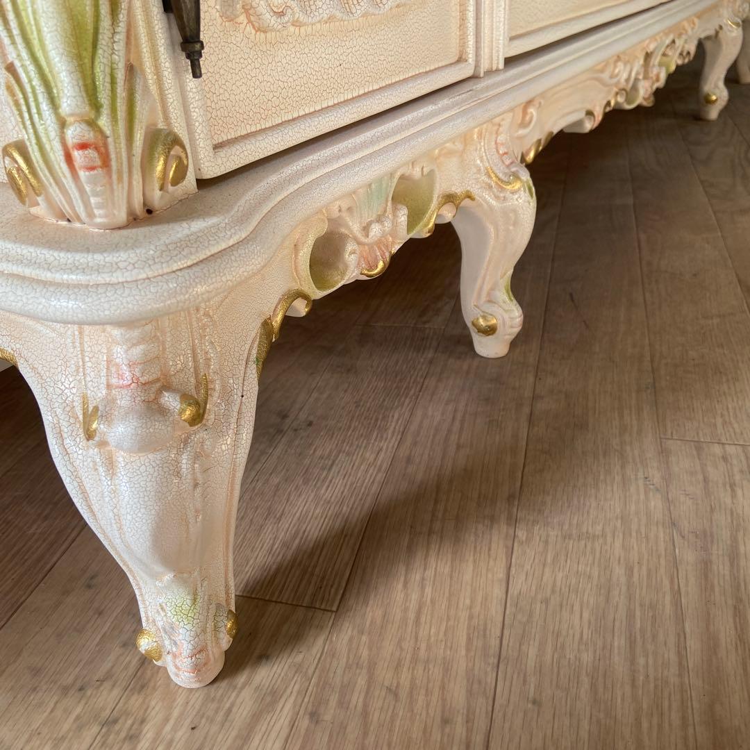 テレビボード　ロココ調　猫脚 プリンセス ヨーロピアン 姫系　花柄⑤