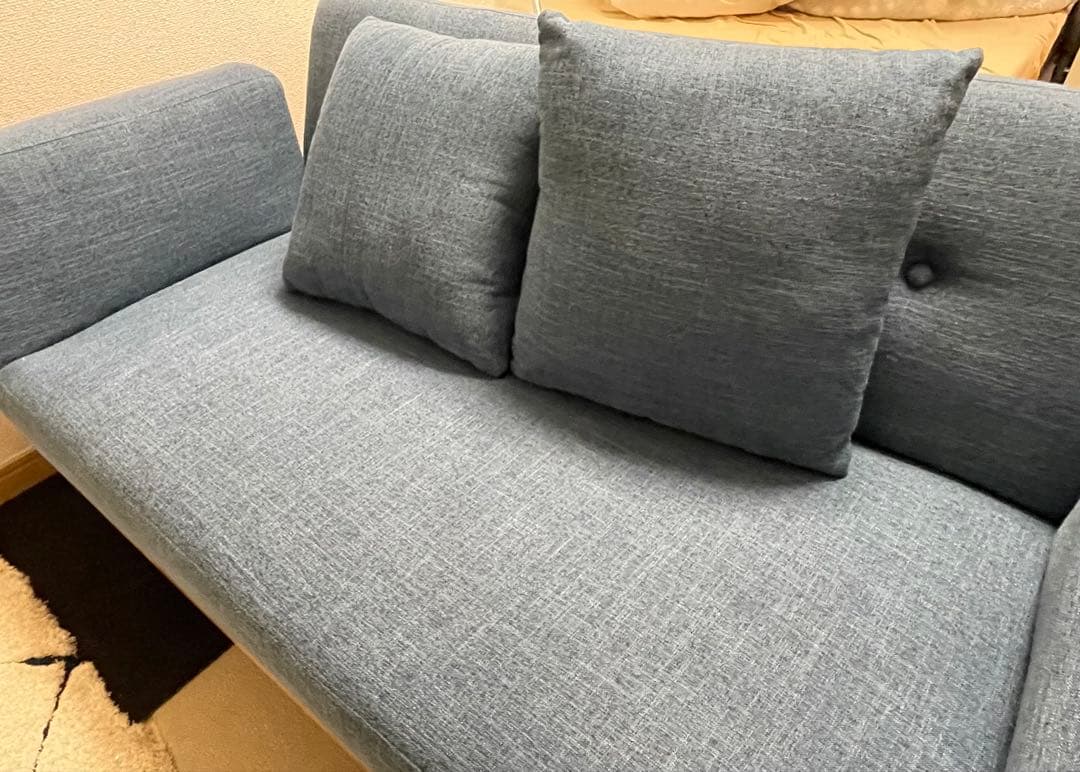 LOWYA［幅130］2人掛けソファソファベッド 天然木脚ファブリック