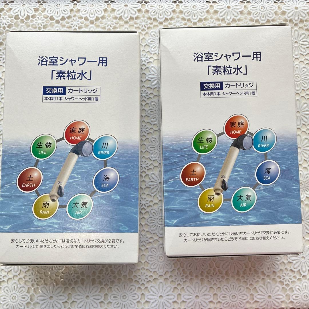 素粒水　浴室シャワー用　交換カートリッジ　2個セット