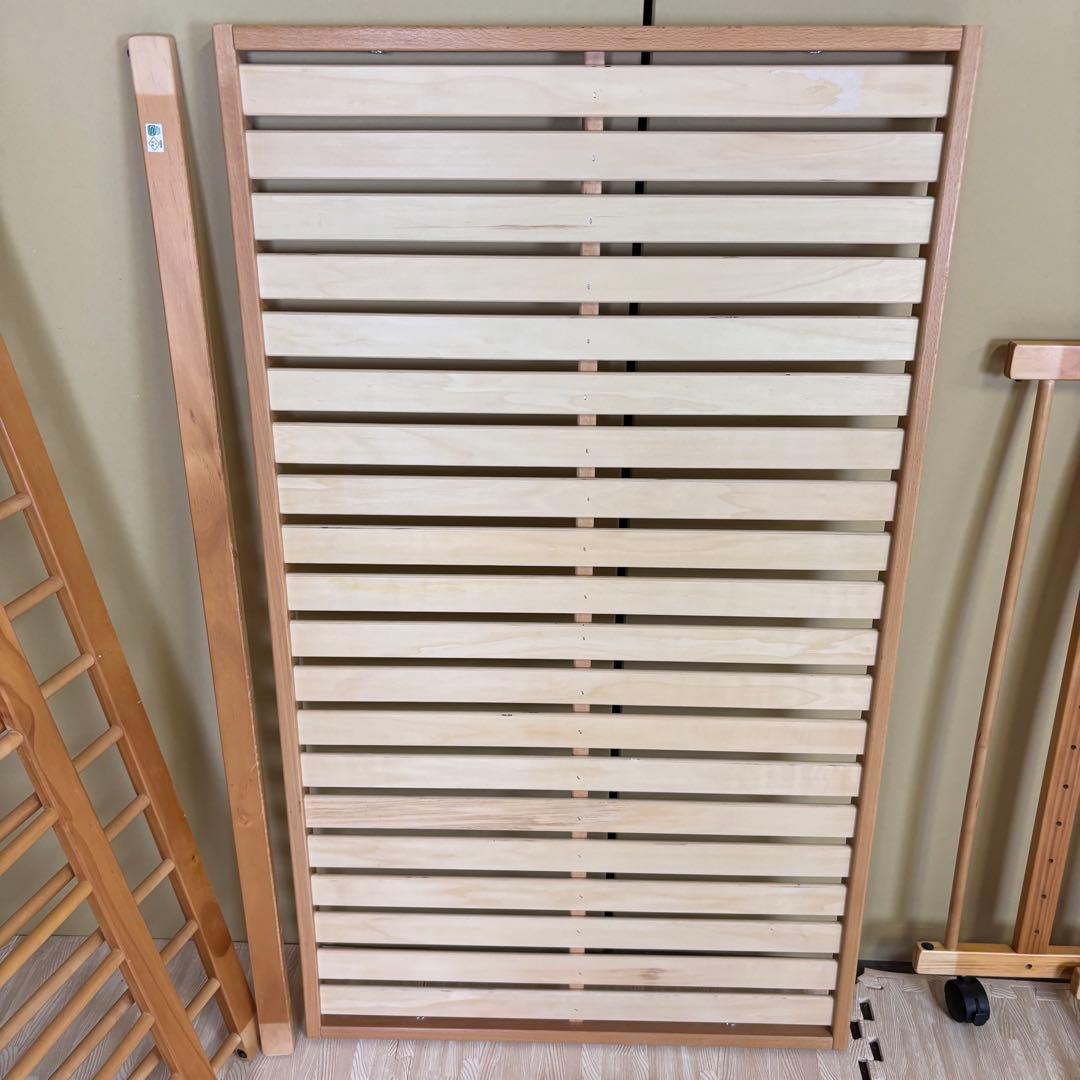 ☆除菌清掃済☆　ファルスカ　ベッドサイドベッド03　ラージ　ナチュラル　ベルト付