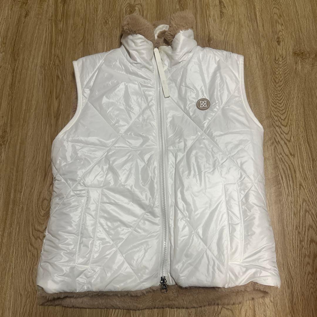 G/FORE ノースリーブファーベスト ベージュ ホワイト