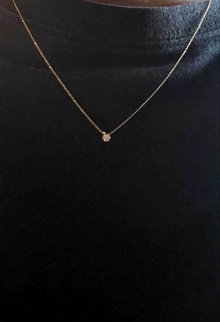 ち*む様 k18 TSUTSUMI 一粒ダイヤネックレス0.07C