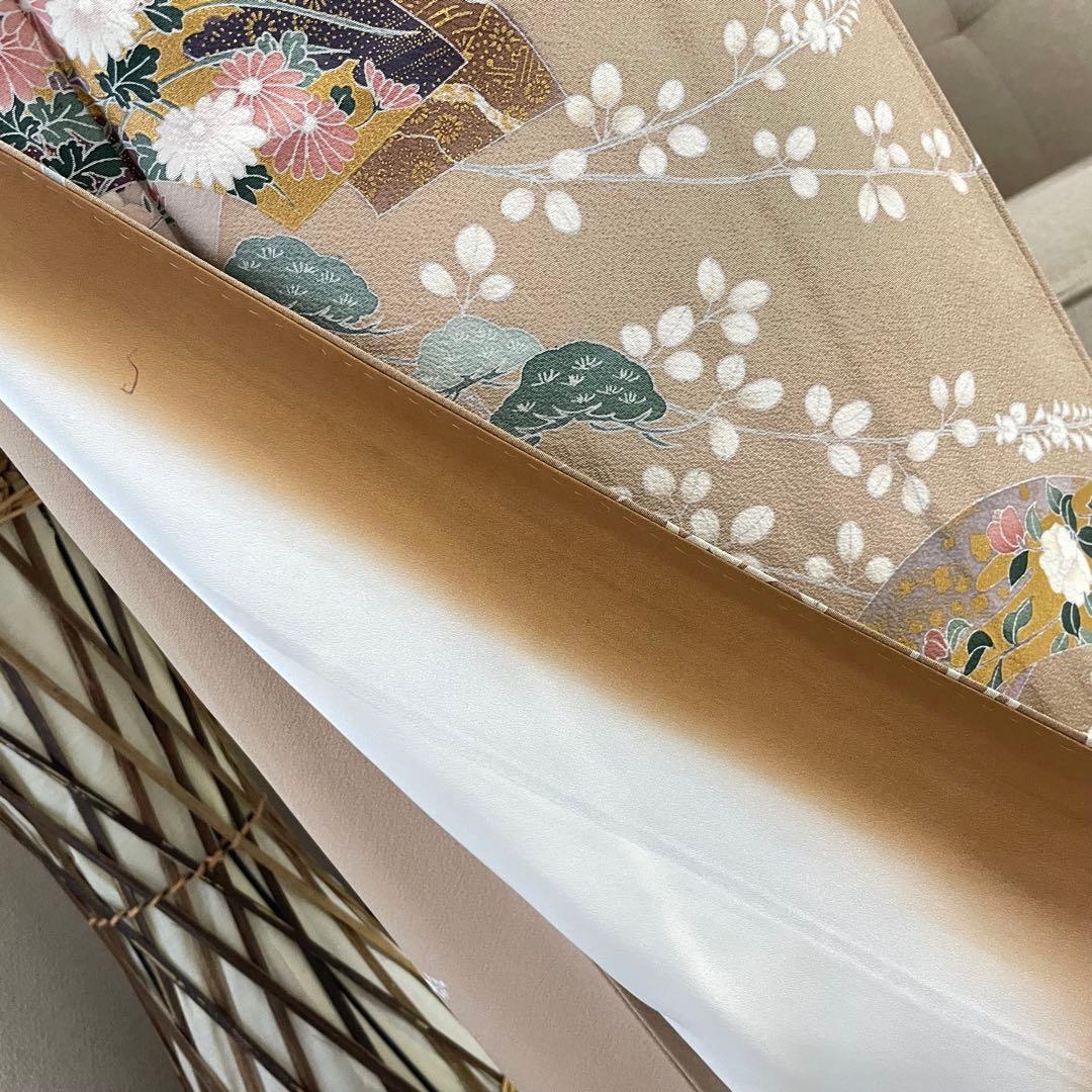 ベージュ 友禅 4点 フルセット 訪問着 入学式 卒業式 入園式 春 秋 冬