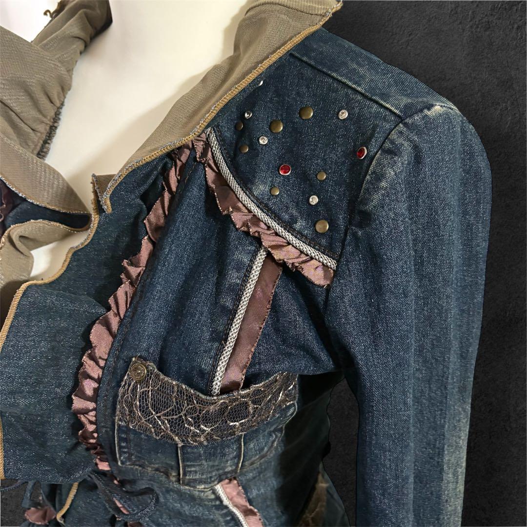 ozz oneste オッズオン　デニムジャケット　編み上げ　フリル　ゴシック