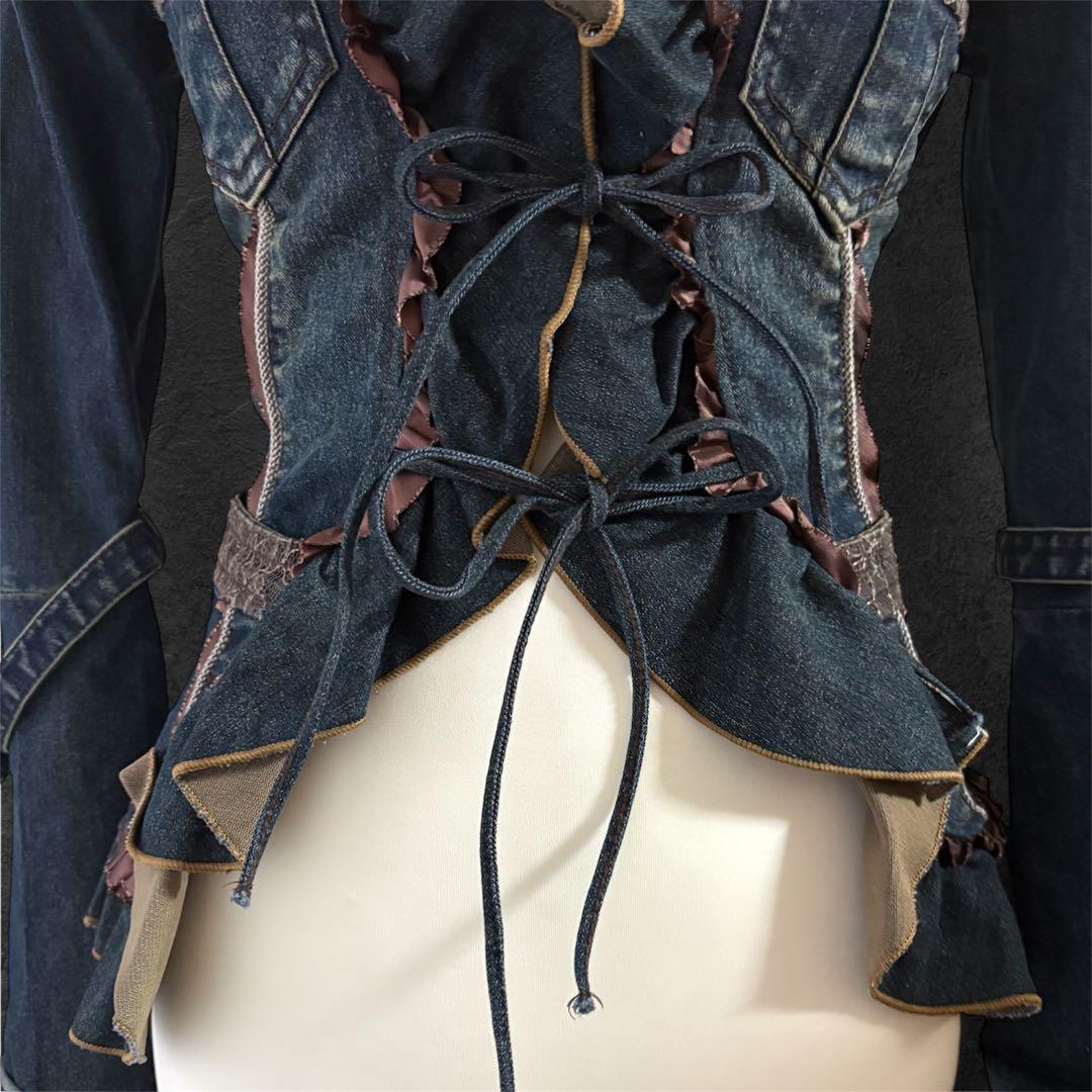 ozz oneste オッズオン　デニムジャケット　編み上げ　フリル　ゴシック