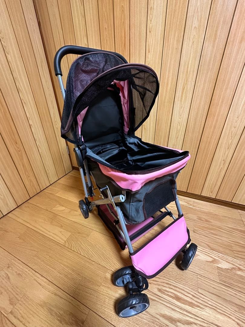 ピッコロカーネ　ピンクグレー　ペットカート 耐荷重18kgまで　犬　猫