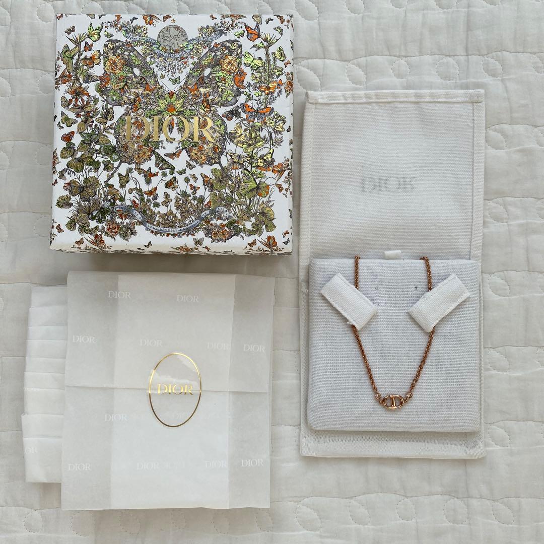 【ディオール】DIOR ホリデー限定　ネックレス NAVY ピンクゴールド