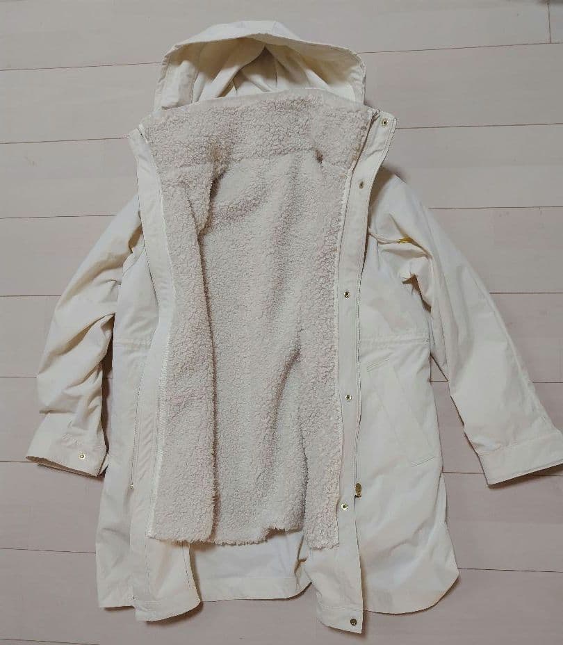 UNTITLED アンタイトル モッズコート ボアライナー付き オフホワイト