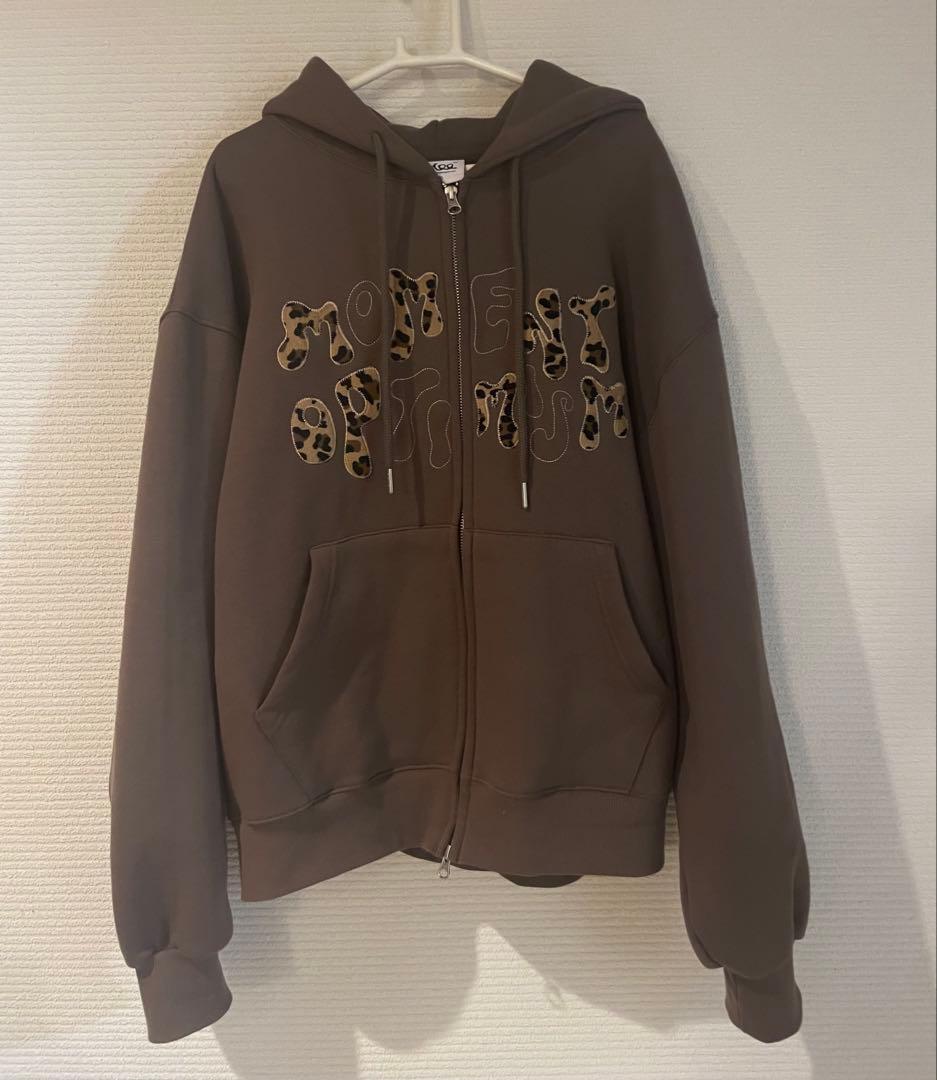トップス MOO Leopard Applique Hoodie musinsa