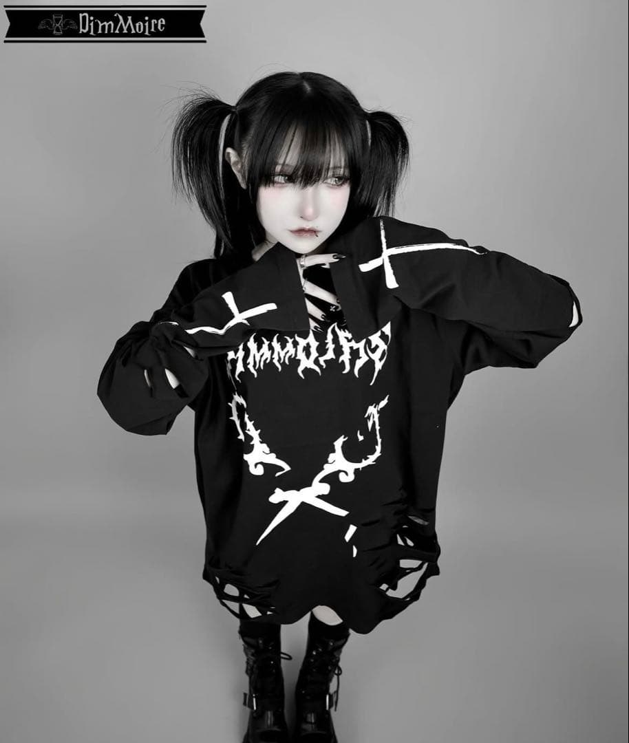 m*t様 Dimmoireディムモアール Broken xx ロンT【Black