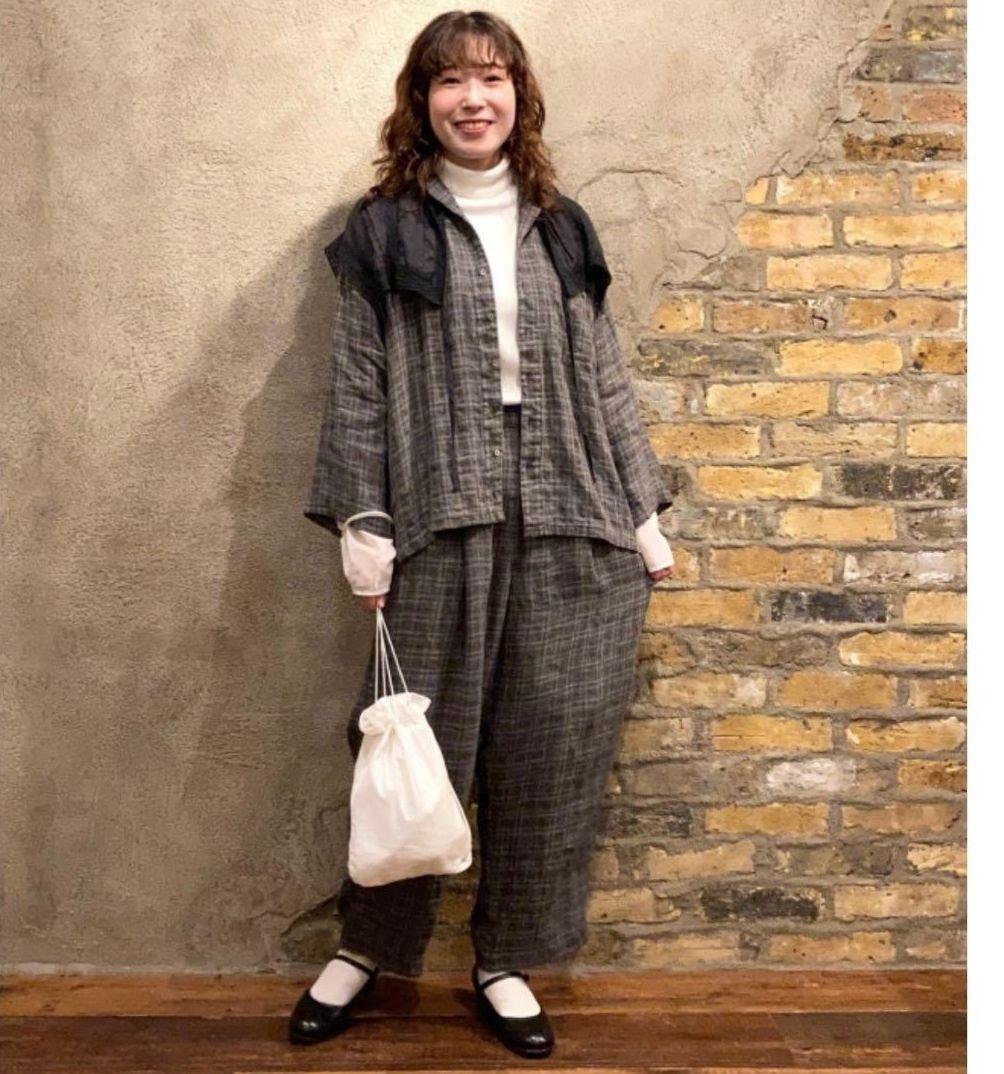 nest Robeネストローブ トラッドリネン チェックパンツ