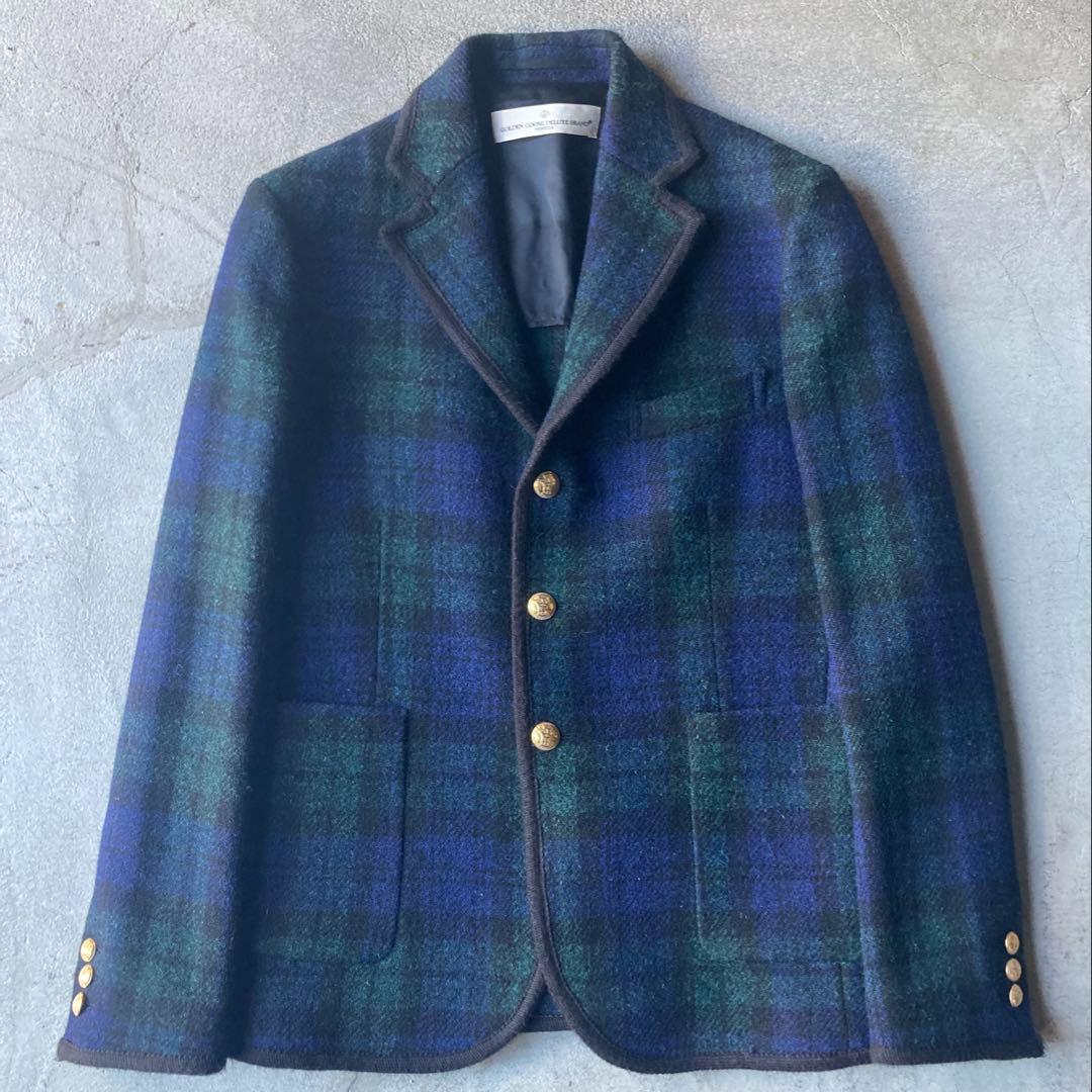 【美品】GOLDEN  チェックテーラードジャケット イタリア製 S