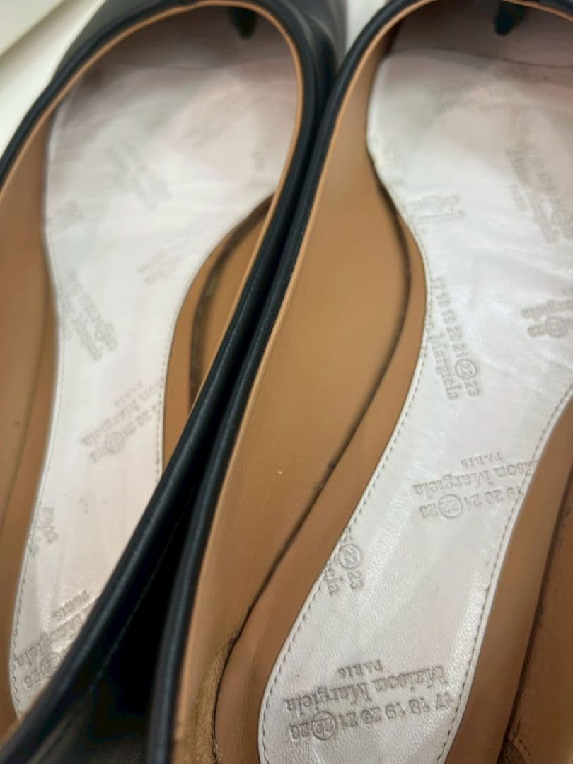 メゾン マルジェラ タビ 足袋シューズ カーフ サイズ38 ブラック