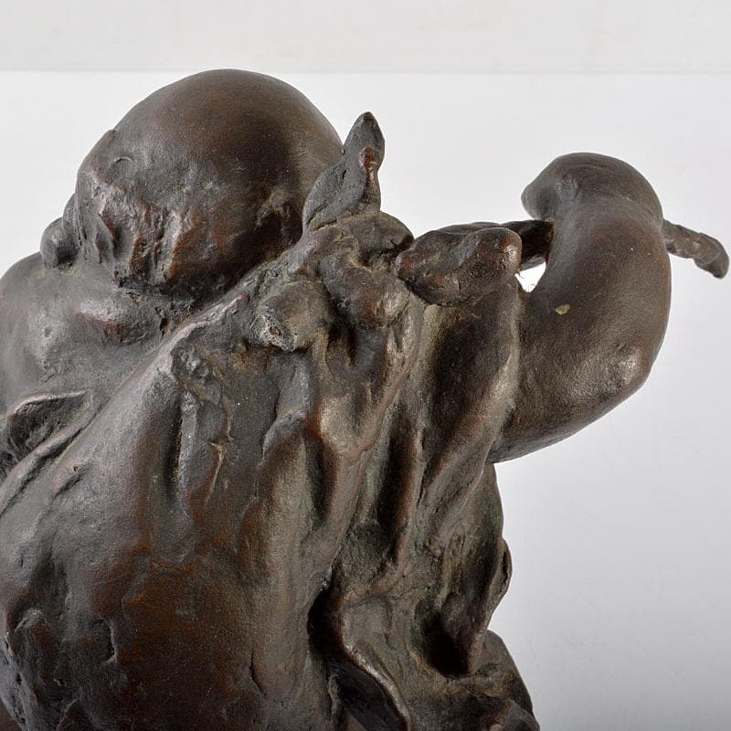 小野田高節作　古銅　布袋像　置物　床飾り　V　R5510