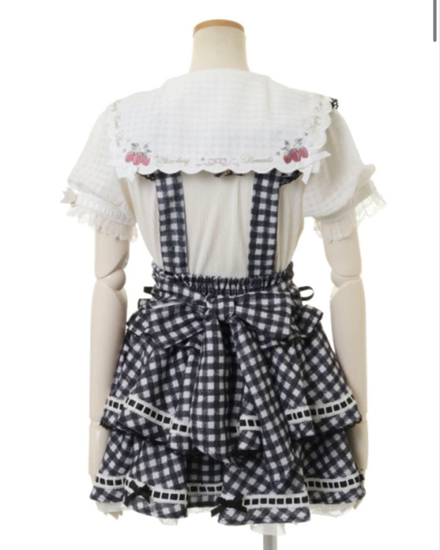 【LIZLISA リズリサ】はしごリボンギンガムティアードスカパン ブラック