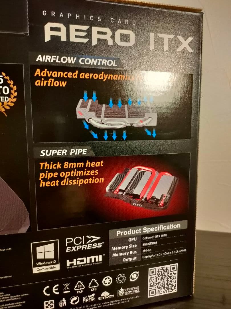 グラフィックボード msi GeForce GTX 1070 AERO ITX