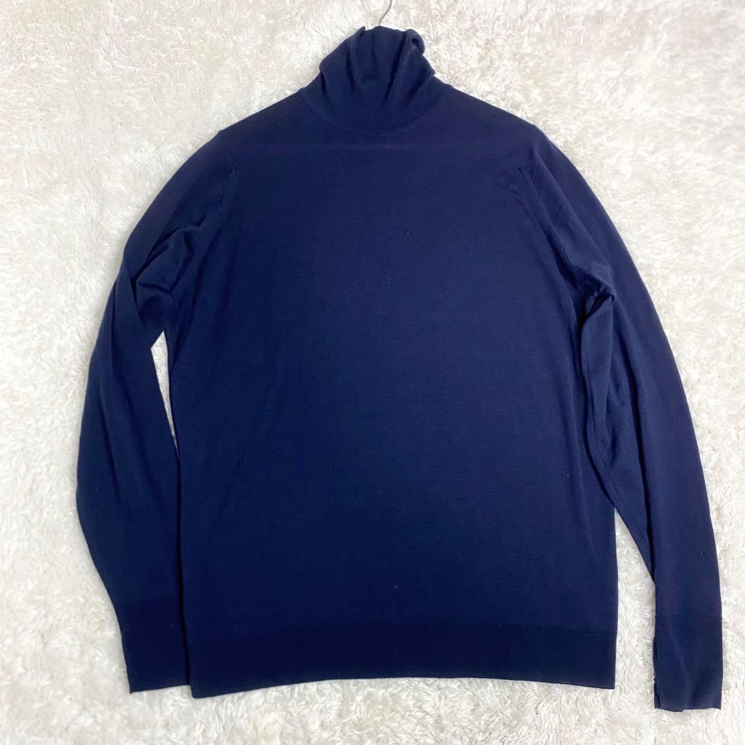 美品　希少XL 現行　ジョンスメドレー　ニット　タートルネック　メリノウール