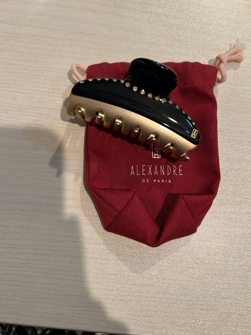 ALEXANDRE DE PARIS ヘアクリップ 黒/ゴールド