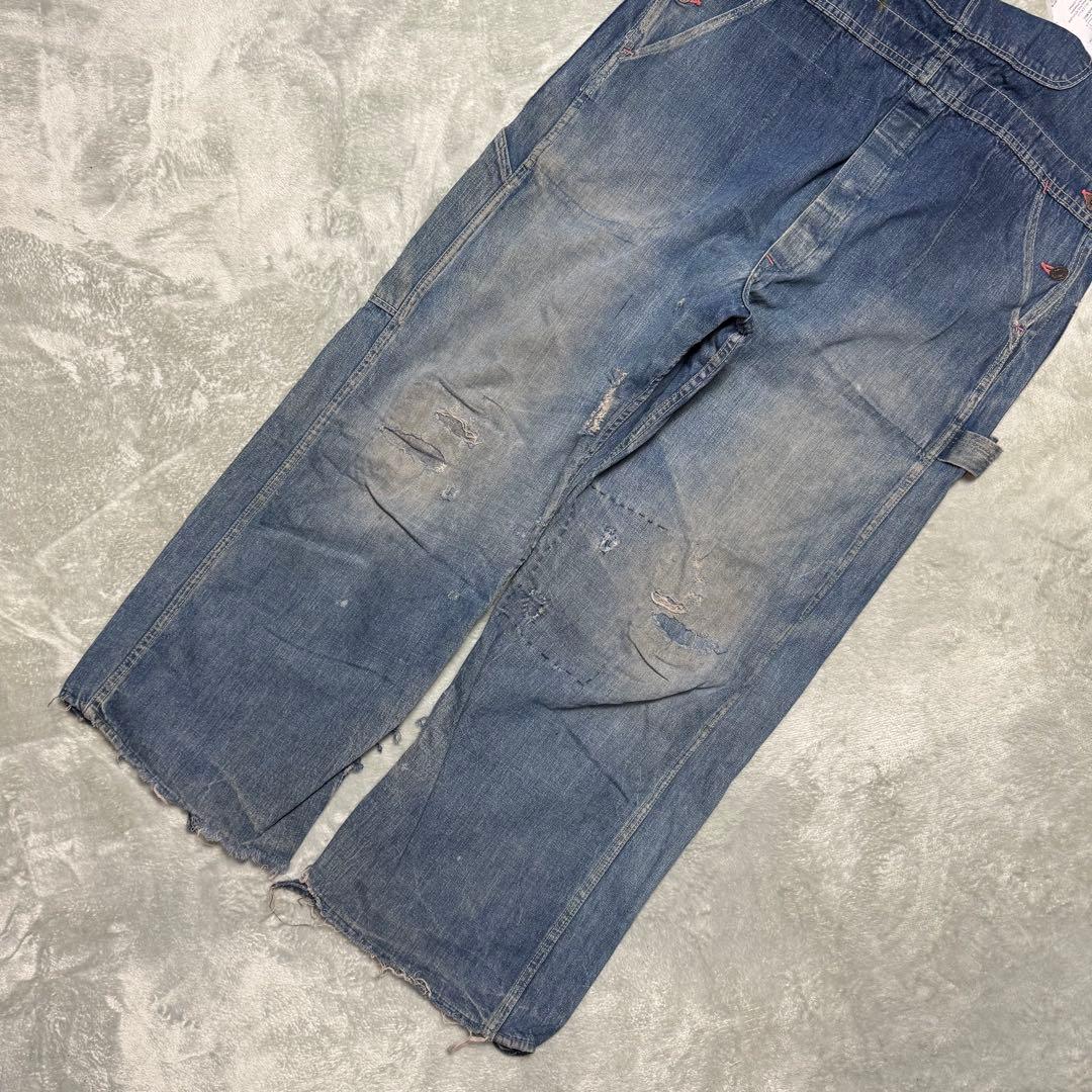 40s 大戦モデル デニムオーバーオール WARモデル 月桂樹ボタン WWⅡ