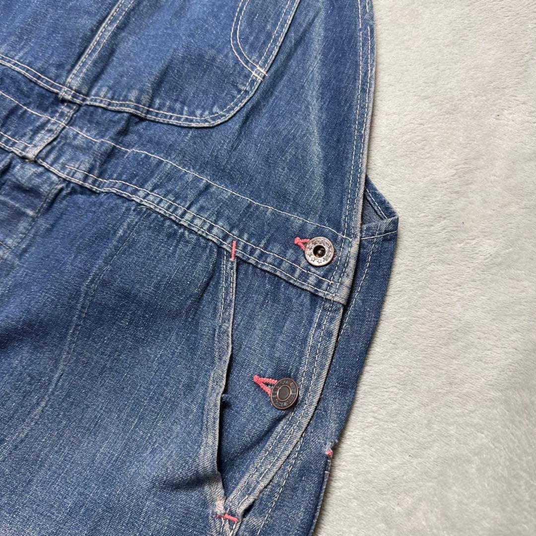 40s 大戦モデル デニムオーバーオール WARモデル 月桂樹ボタン WWⅡ